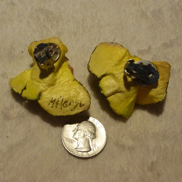 ME’LANGE Art Deco Paper Fold-back Earrings - Picture 3 of 4